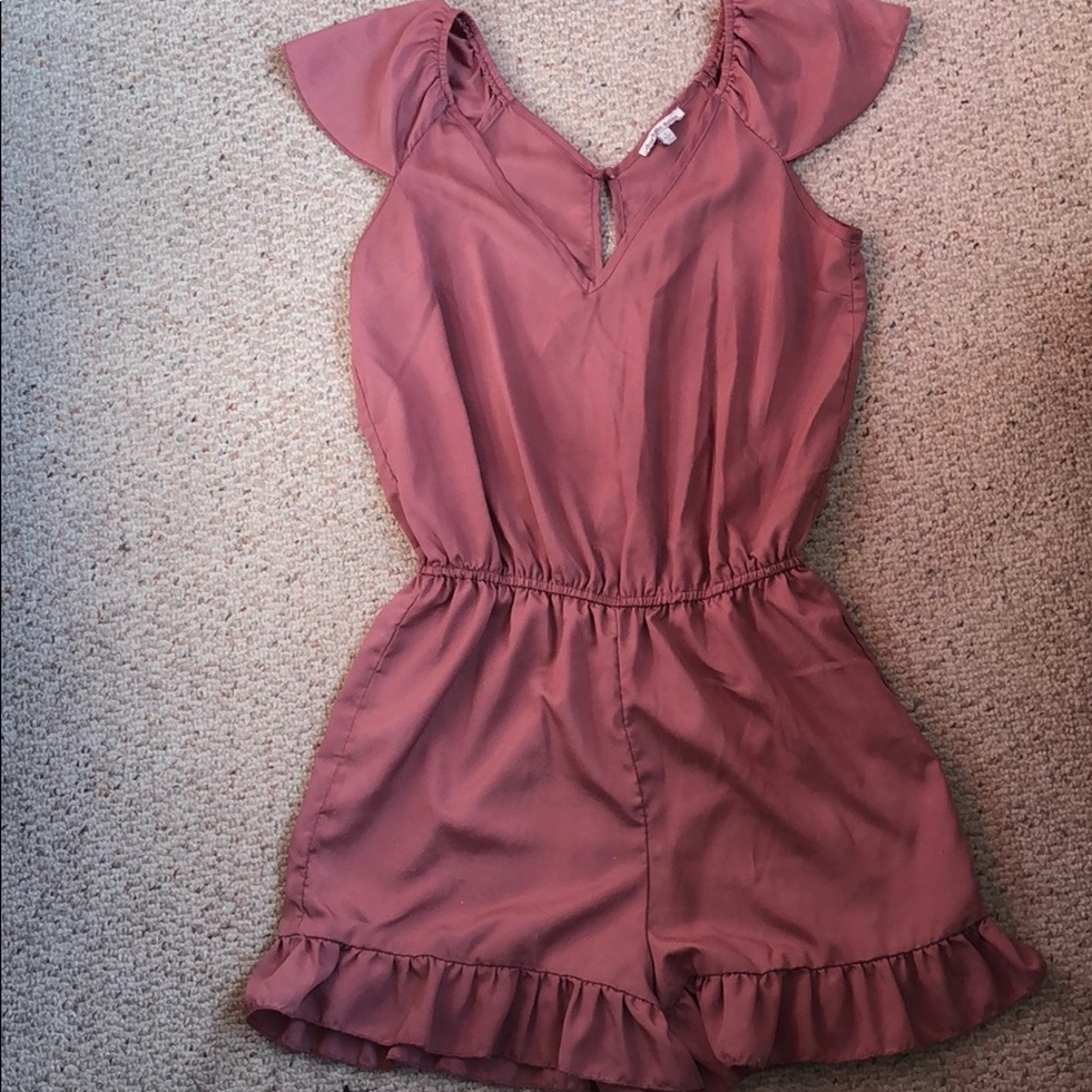 Rose Romper with Ruffle Detail